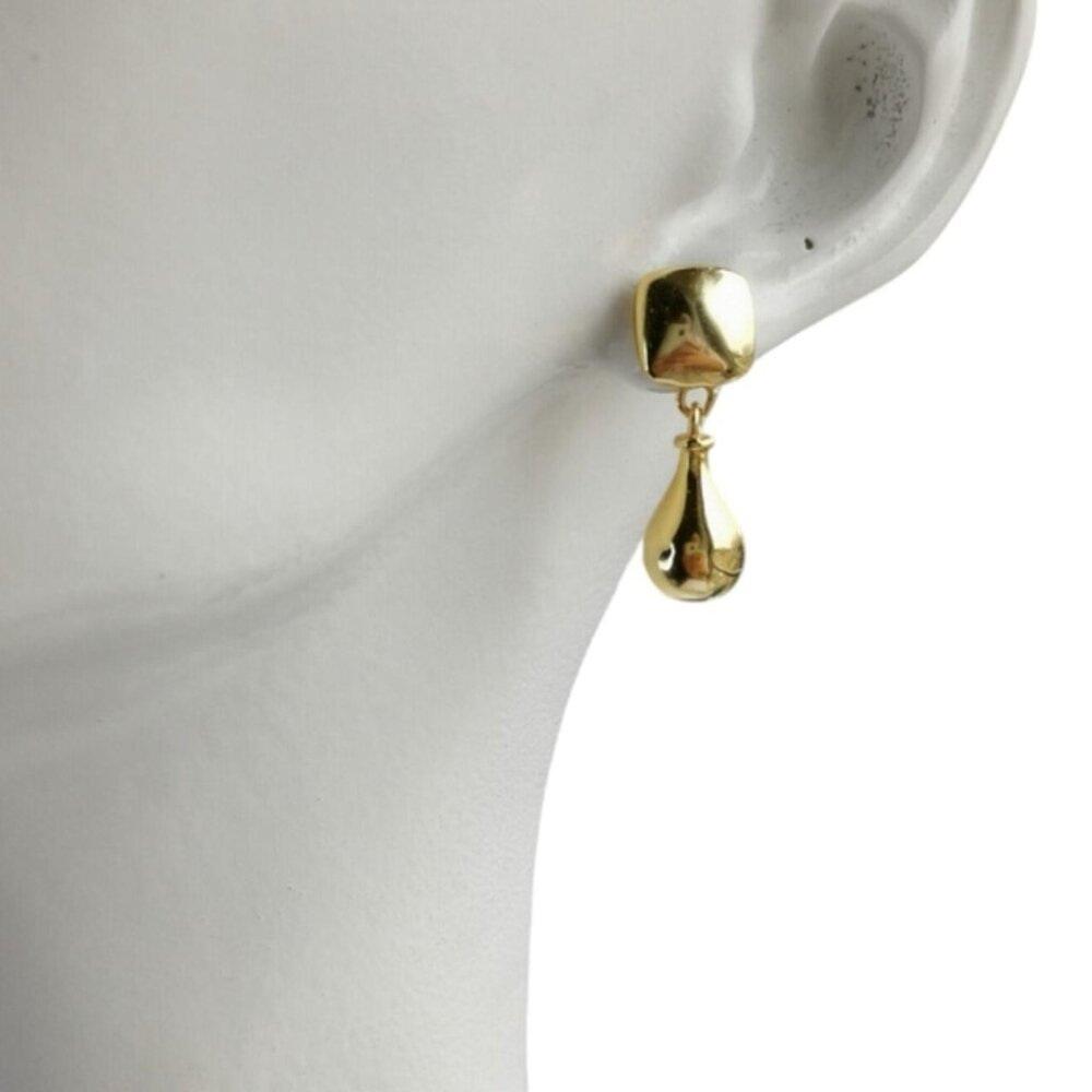 70s Retro Earrings in 14k Gold Vermeil on Sterling Silver - Picture 2 of 8